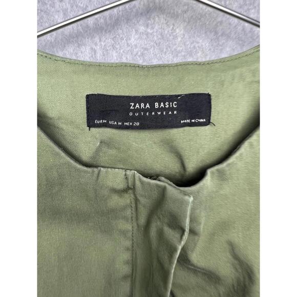 Zara Aztec Embroidered Crop Bell Sleeve Jacket Womens M Boho Green Indie Hippie - Picture 8 of 9